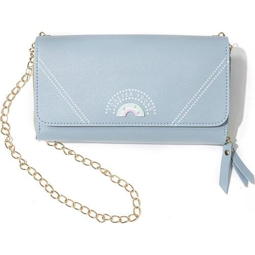 Women Chain Wallets Long Style High Quality Card Holder Women Purse Zipper Large Capacity Brand PU Leather Hasp Wallet For Lady