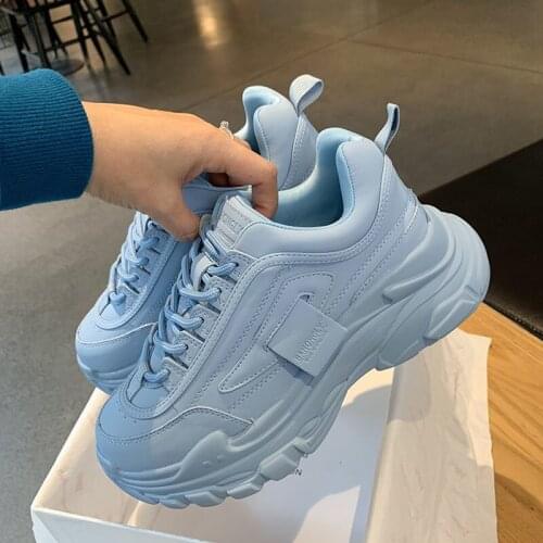 Women Sneakers New Fashion Lace-Up Thick Bottom Sneakers Womens Sports Shoes Outdoor Joggers Shoes for Women Sports Shoes