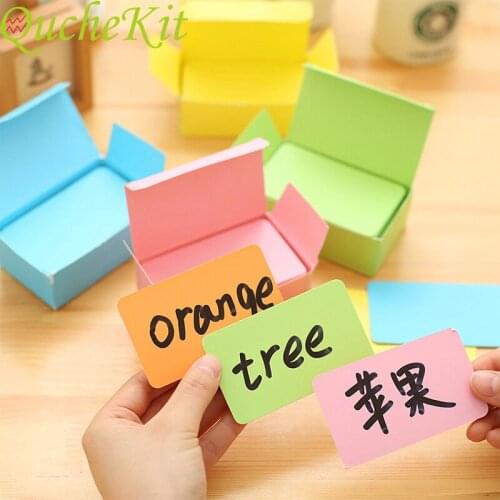 100pcs/box Double-Sided Blank Greeting Card Message Cards Letter Stationary Storage Paper Gift DIY Children Baby Learning Card