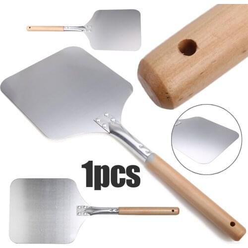 58cm Aluminum Pizza Peel with Wooden Handle For Pastry Tools Accessories Square Pizza Peel Shovel Cake Baking Cutter