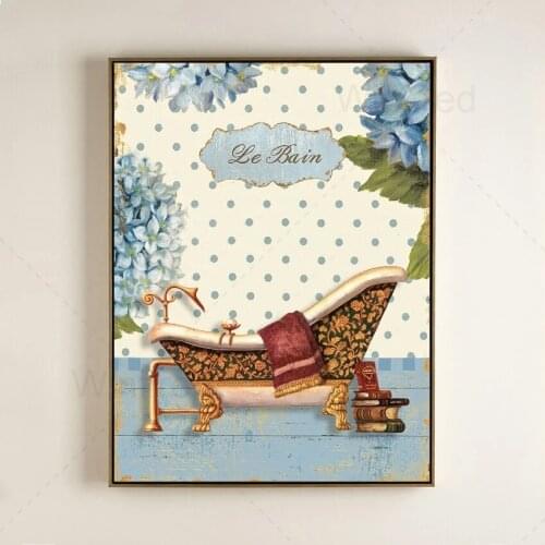 Full Square Drill 5D Diy Diamond Painting Pastoral Bathroom Landscape Diamond Embroidery Sale Pictures of Rhinestones Home Decor