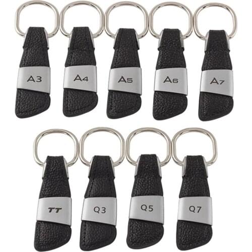 Car Keychain For Audi A3 A4 A5 A6 A7 Q3 Q5 Q7 TT Metal Key Ring Auto Key Chain Key Ring Keyfob