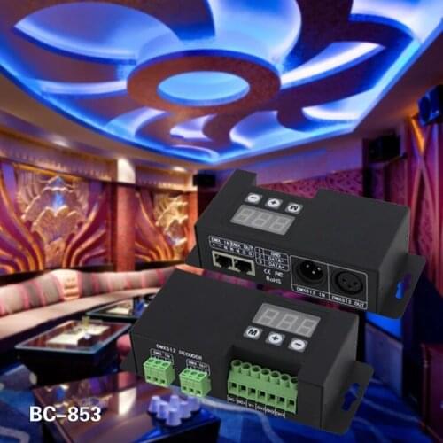 BC-853 New Led DMX Decoder DMX512 Constant Voltage Decoder 6A*3CH DMX512/1990 input signal 3 Channel Output PWM*3 DC12V-24V