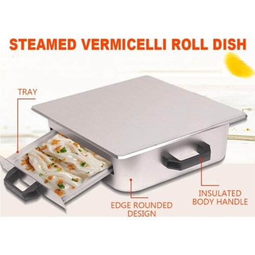 Household Mini Steamed Vermicelli Roll Machine monolayer for Induction cooker Gas cooktop Rice Rolls Machine Food Steamer