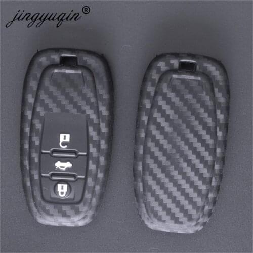 Jingyuqin Full Protect Key Cover Car Styling Case For Audi A6L A4L Q5 A3 A4 B6 B7 B8 Smart Carbon Fiber Grain Shell Accessories