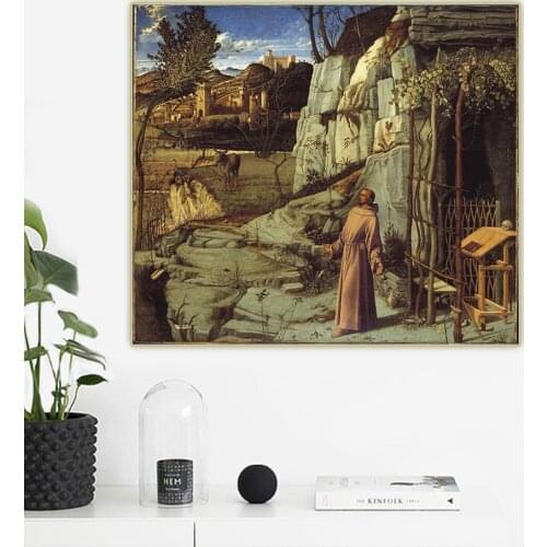 Citon Giovanni Bellini《St. Francis in the Desert》Canvas Art Oil Painting Artwork Picture Wall Background Decor Home Decoration