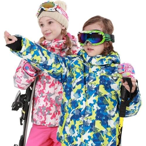 Kids Clothes Winter Ski suit Windproof 5000ski Jackets+Pant Kids' Winter Jacket for Girl Boys Clothes Set Outdoor -20-30 degree