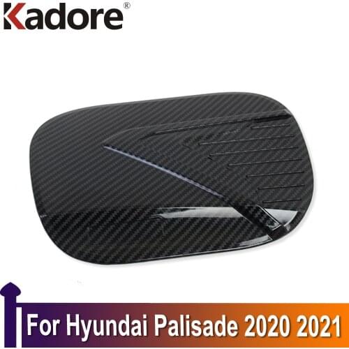 For Hyundai Palisade 2020 2021 Carbon Fiber Car Fuel Tank Cap Gas Box Cover Trims Exterior Accessories Sticker Chromed Trim