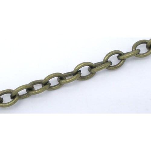 DoreenBeads Retail 5M Bronze Color Link Chains Findings 5x3.5mm