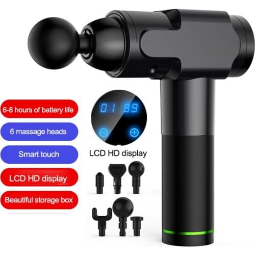 Electric Muscle Massage Gun With 20 Speeds 6 Massager Heads Hand-held Deep Tissue Muscle Massager For Home Gym Dropship