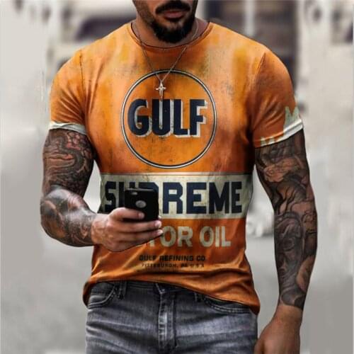 Summer Trendy Men 3d Rock Mens Oversized T-shirt Casual Tops Round Neck Shirt Hip-hop Loose Short Sleeve Casual T-shirts