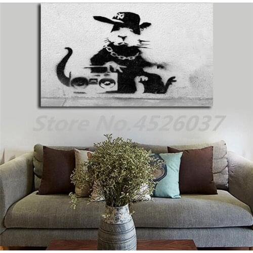 Graffiti Rap Rat Wallpaper Wall Art Canvas Posters Prints Painting Wall Pictures For Modern Office Living Room Home Decor