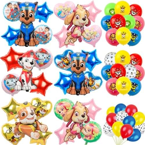 Paw Patrol Toys Helium Balloons Decorations Toys Set 18inch Cartoon Dog Action Figures Chase Rubble Marshall Skye Birthday Gifts