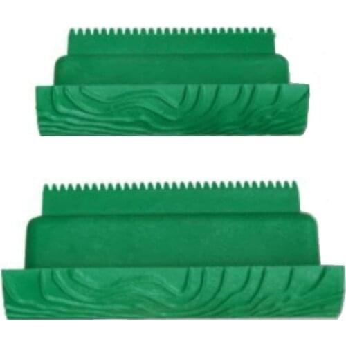 2Pcs M-Shape Wood Grain Design Decorating Tool Graining Rubber Painting,Green (MS8L)