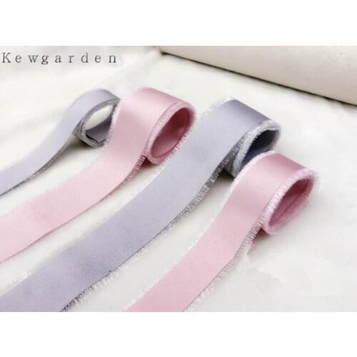 Kewgarden 25mm 40mm 4cm 1" Burrs Grosgrain Ribbons Handmade Tape DIY Bowknot Accessories Satin Ribbon Riband 5M/lot