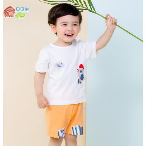 Bornbay 2 Pieces baby clothes set cartoon summer short sleeve t-shirt+pants suit cotton print soft skin for boys clothes