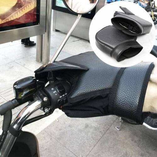 Motorcycle Electric Drivers Handle Leather Cold Protection Hand Wind-proof Warm Handle Gloves For Winter Gloves Motorbike