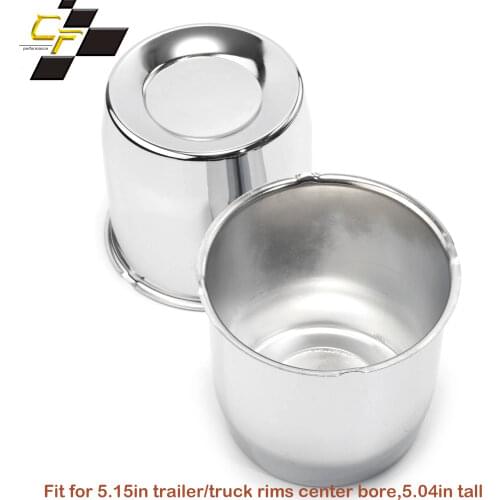 1pc Chrome Push Through Center Cap For 5.15" Trailer/Truck Rims Center Bore 5.04"Tall Center Bore Truck Wheels Rim
