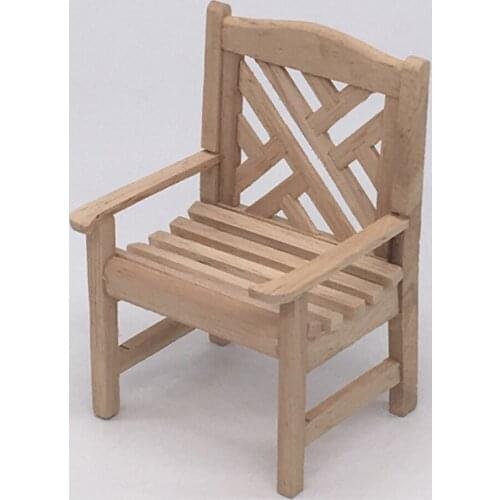 Dollshouse Miniature Unpainted Garden Armchair 1:12 Puppenhaus Furniture