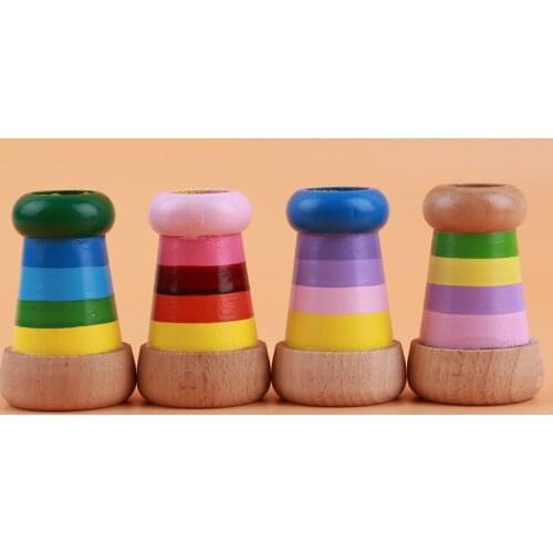 Mini Kaleidoscope Rainbow Wooden Toys Cute Magical Bee Eye Effect Polygon Prism Children Toy