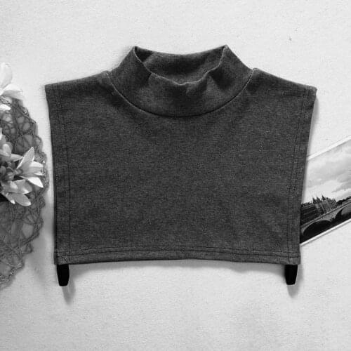 Men And Women Knitting Fake Collar Islamic Hijab Extensions Neck Chest Back Cover Modal Scarf Half Muslim Collar Fashion Solid