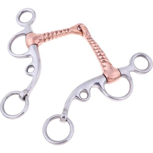 New Fashion Stainless Steel Horse Snaffle Bit Tack with Copper Screw Joint Mouth Equestrian Equipment Supplies 2021