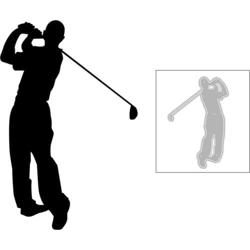 2020 New Hot DIY Men Short Sleeve Play Sports Golf Club Cue Silhouette Metal Cutting Dies and For Scrapbooking Foil No Stamps