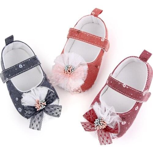 New Cute Flower Baby Girl Shoes Newborn Toddler Baby Shoes Soft Cotton Anti-Slip First Walker Shoes