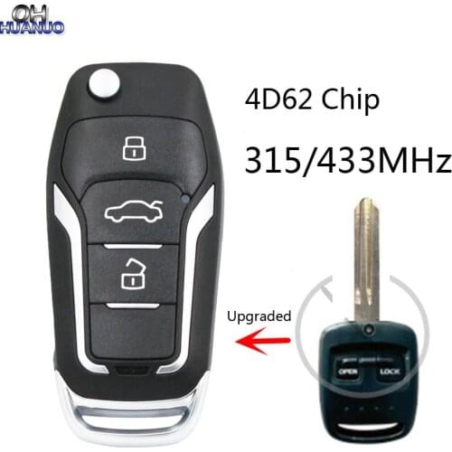 New Upgraded Flip Remote Car Key Fob 3 Button 315MHz / 433MHz 4D62 for Subaru Impreza Forester Liberty With Uncut Blade NSN14