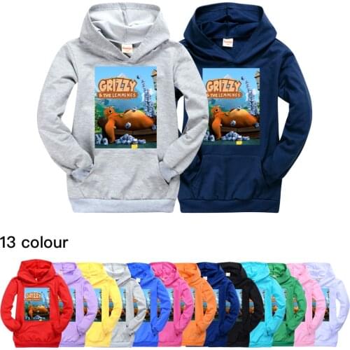 Teen Girls Clothing Thin Hooded for Boys Cotton Grizzy Lemmings Baby Sweatshirt Clothes for Teens Fall Kids Hooded T Shirt Style