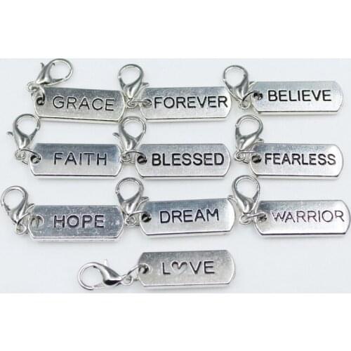 New arrive 20pcs mix 10 hang tag dangle charms lobster clasp charms diy bracelet jewelry hanging charm