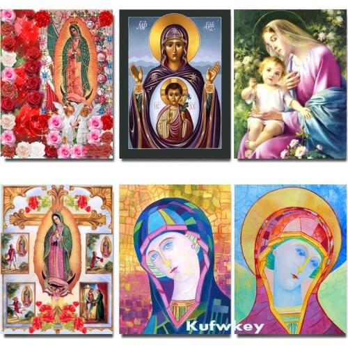 Full Square Diamond Painting Religion Virgin Mary Mosaic Diamond Embroidery Icons round Rhinestones picture diamond Religious