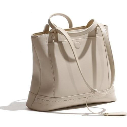 2021 New Genuine Cow Leather Women Casual Tote Bag Female Retro One Shoulder Bags Ladies Luxury Brand Designer Handbag Commute