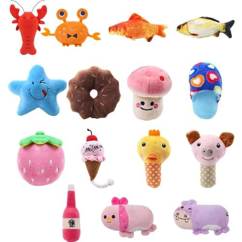Various Funny Pet Toys Creative Cartoon Bite-Resistant Pet Chew Toy Pet Squeaky Toy For Cat Pet Interactive Training Supplies