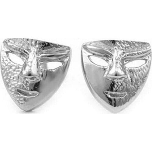 The Paragraph Withe Star 925 Sterling Silver Jewelry Personality The Men And Women Masks Earrings SE98