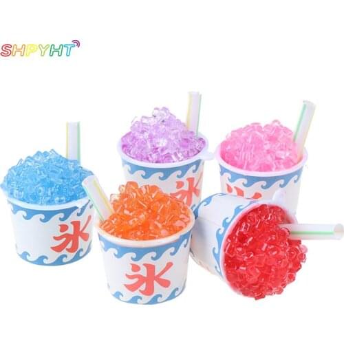 Random 1pc Cute Dollhouse Miniature Drink Ice Cream Cups Set Model Pretend Play Mini Food Fit Play House Toy Doll AccessoriesNEW