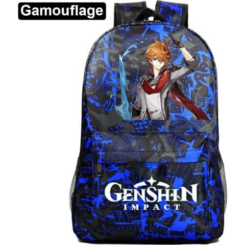 Game Genshin Impact Students Backpack for Girls Boys Mochila Teens Cool Travel Knapsack Children Rucksack Kids School Bags