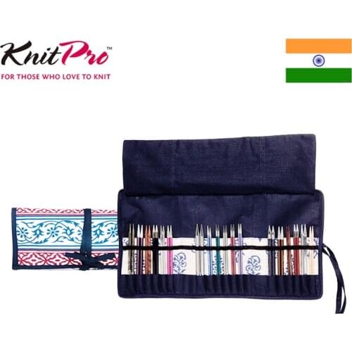 Knitpro Blue Navy Knitting Needle Bag for five types storage