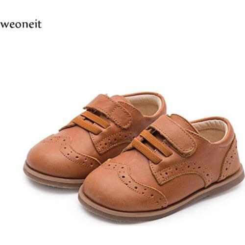 Weoneit New Children Toddler Baby Shoes Little Boys Spring Autumn 3 Colors Leather Shoes for Boys Kids Retro Dress Shoes
