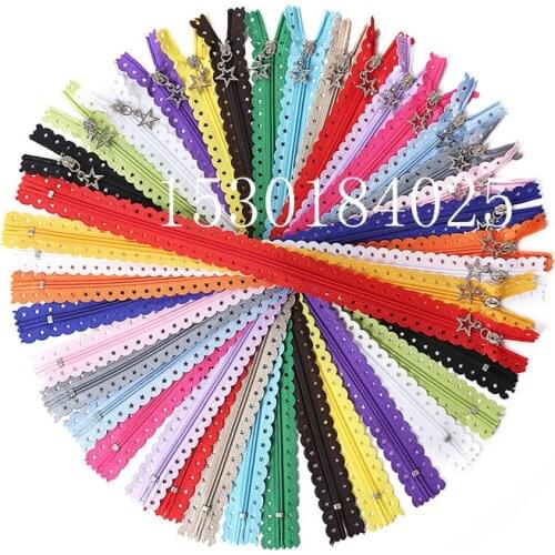 10Pcs Novelty 12/16 inch Star shape Lace Zippers 3# Nylon for Purse Bags for DIY Sewing Tailor Craft Bed Bag 20/Color zip