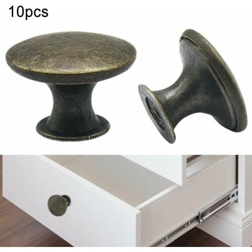 10Pcs Hollow Round Flat Head Pull Handles Knobs with Screws for Drawer Cabinet Flat Head Hollow Design