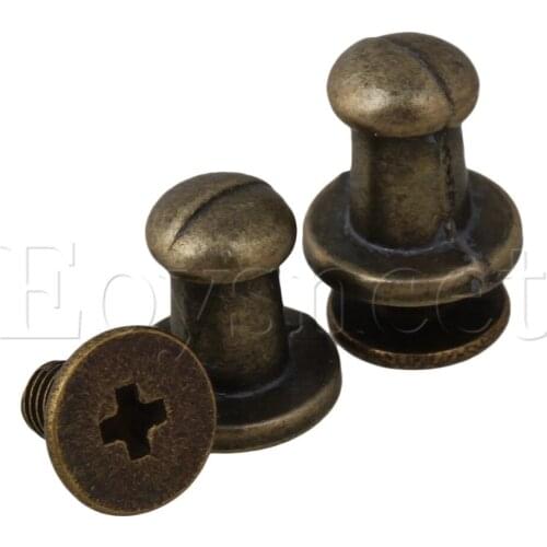 20 Pieces Zinc Alloy Boots Handbags Button Studs Screw Back Button Spots Bronze