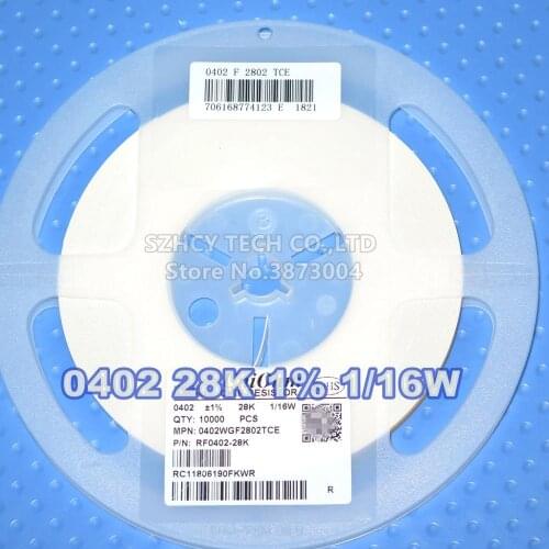 10000pcs 0402 28K 1% 1/16W RF0402-28K Chip Resistor