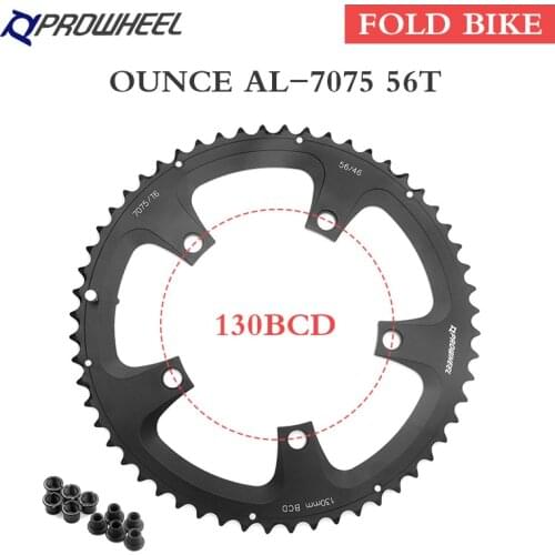 130 BCD folding bicycle sprocket, aluminum alloy 46t, 56t, 7075, Shimano folding bicycle connecting rod