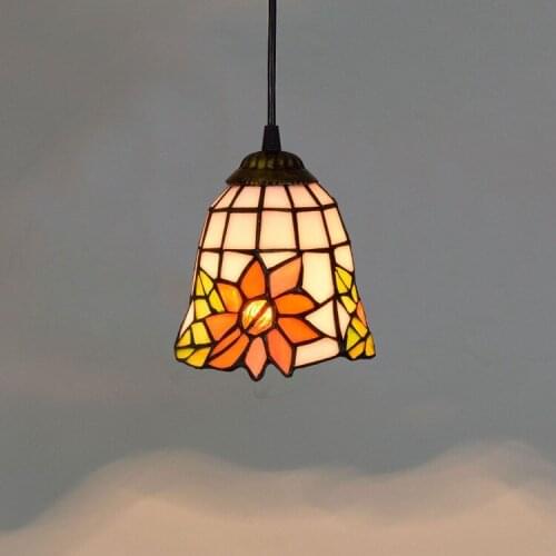 15cm Creative Tiffany Colored Glass Retro Art Restaurant Bar Chandelier Taiyanghua Pastoral Corridor Lamps