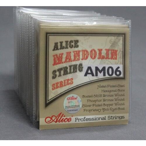 20 Sets Alice-Direct AM06 Nickel-Plated Steel Hexagonal Core Coated 85/15 Bronze Wound Mandolin Strings (.010 .014 .024 .034)
