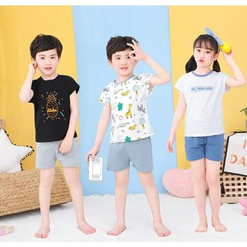 2020 children pajamas set kids baby girl boys cartoon casual clothing costume short sleeve children sleepwear pajamas sets