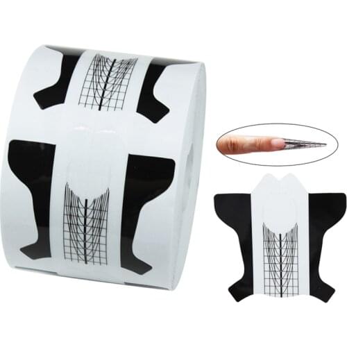500Pcs/roll Black-white Nail Form Gel Nail Art Tip Extension Guide Tools for Salon Nails Care Form