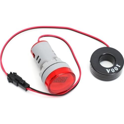 AC 220V 0-100A Digital Ammeter 22mm Display Monitor Current Measuring Meter