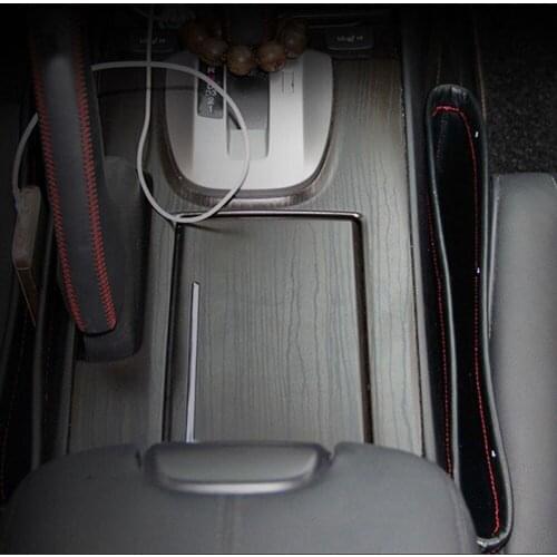 2pcs Car Seat Gap Filler Organizer Drop Catcher Pocket Between Seat and Console (Black)